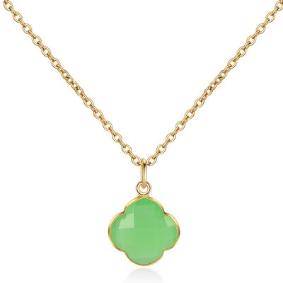 CAPUCINE - Necklace - gold - chalcedony (green)