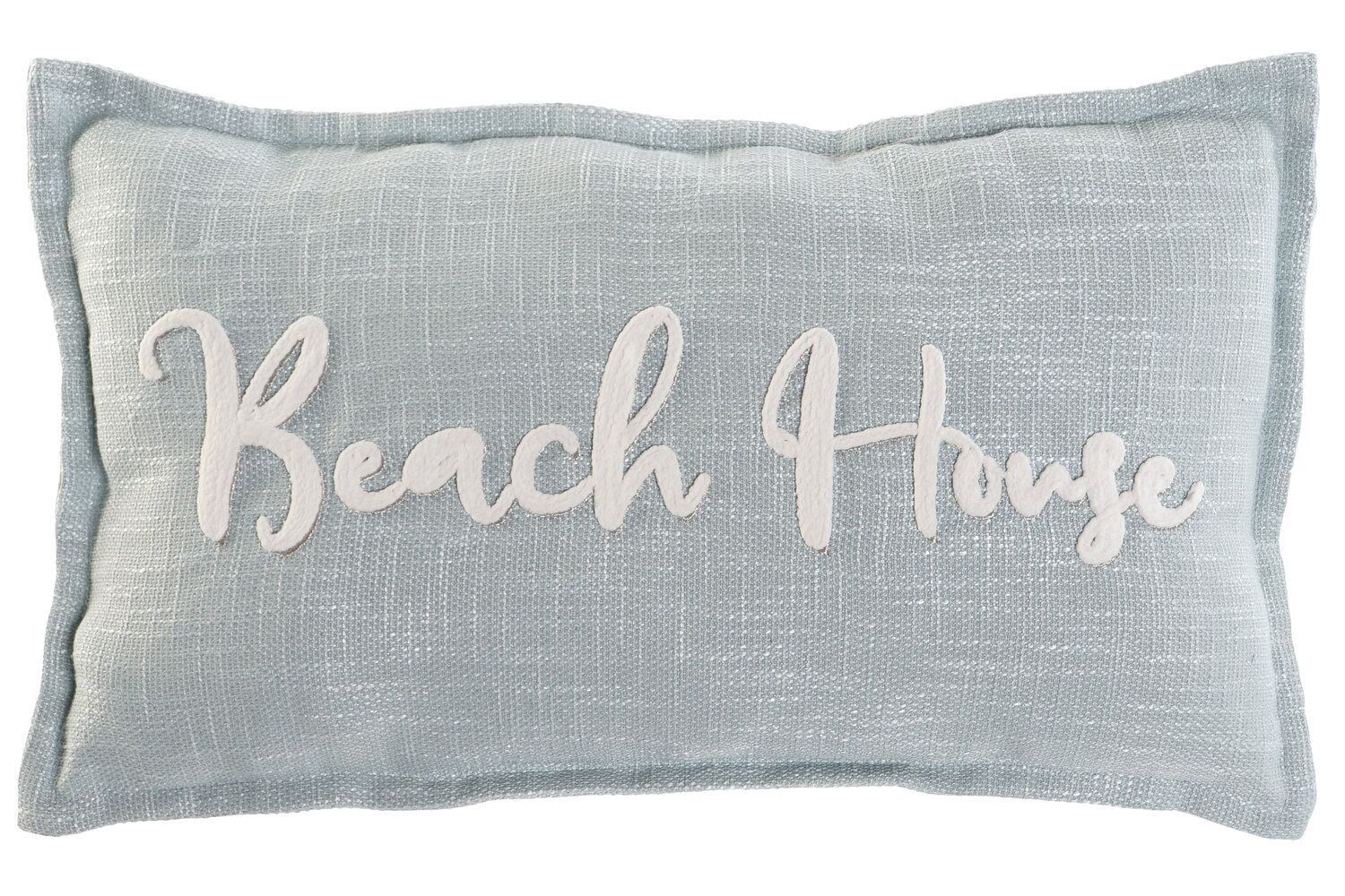 CUSCINO IN LINO 60X10X35 450 GR, RICAMO AZZURRO TX210823