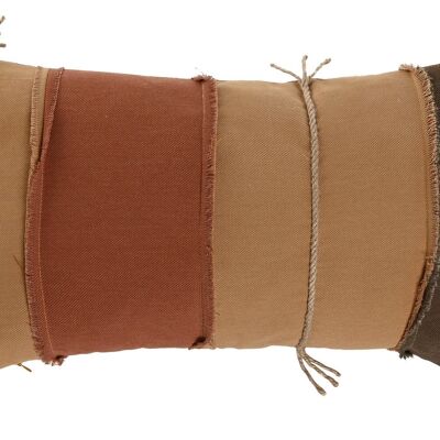 COTTON CUSHION 50X30 380 GR. PATCHWORK BROWN TX213463