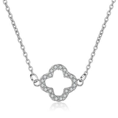 LARA - necklace - silver - zirkonia (transparent)