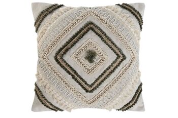 COUSSIN EN COTON 45X45 576 GR. BRODERIE À LA MAIN TX213368 1