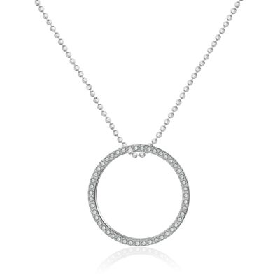 LISON - collier court - argent - zircone (transparent)