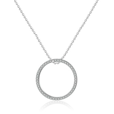 LISON - necklace short - silver - zirkonia (transparent)