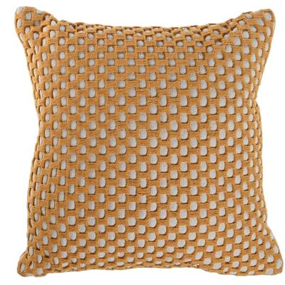 CUSCINO IN COTONE 45X45 756 GR, FRANGE SENAPE TX213474