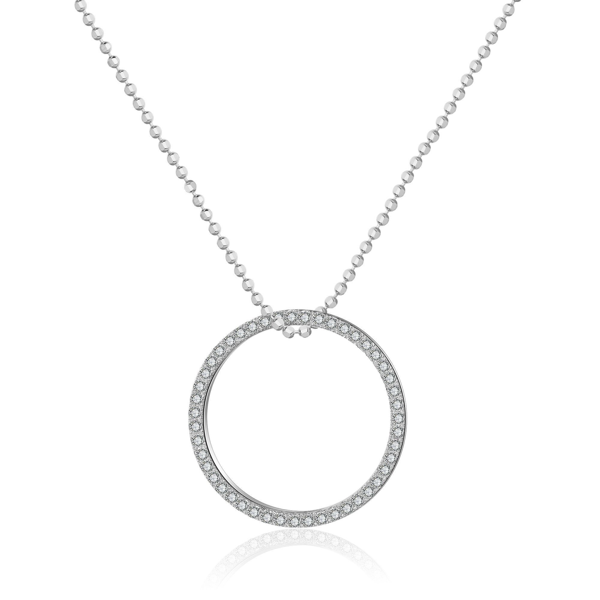 LISON - collana lunga - argento - zircone (trasparente)