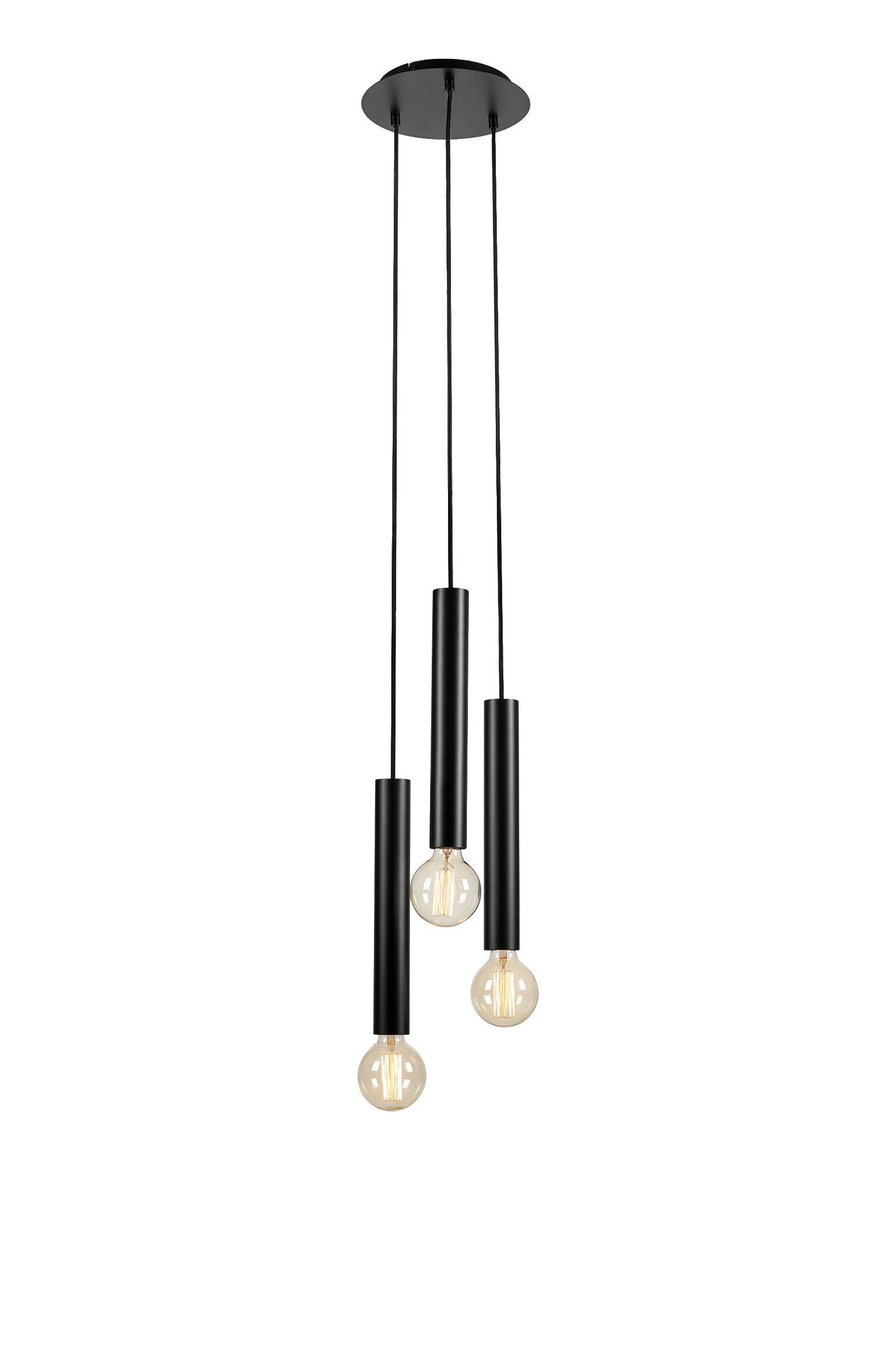 SENCILLO Lampadario Rotondo 3L Nero