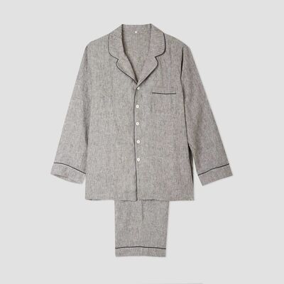 Men's Grey Linen Pyjama Trouser Set