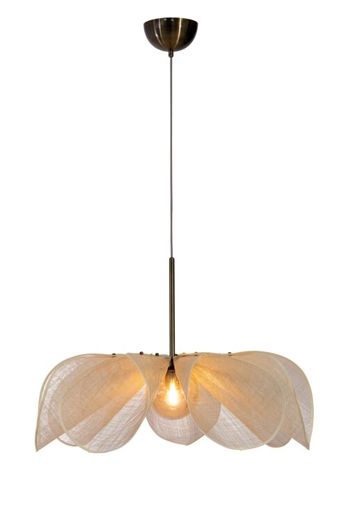 STYRKA Pendant 1L 75cm Beige/Antique Brass/Amber