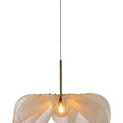 Lampada a sospensione STYRKA 1L 75 cm Beige/Ottone antico/Ambra