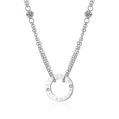 APOLLINE - Necklace - silver - zirkonia (transparent)