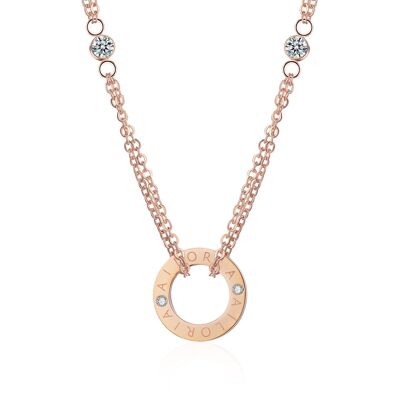 APOLLINE - necklace - rose gold - zirconia (transparent)