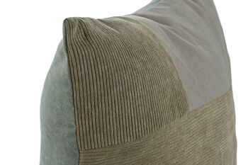 COUSSIN COTON 45X45 420 GR. PATCHWORK VERT TX213483 2