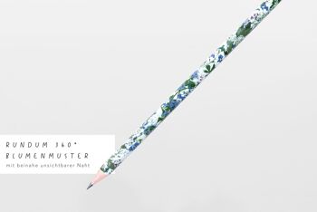 Crayon motif floral fleurs sauvages bleu blanc vert, neutre pour le climat 3