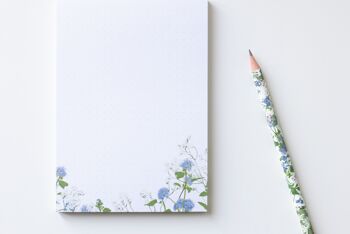 Crayon motif floral fleurs sauvages bleu blanc vert, neutre pour le climat 5