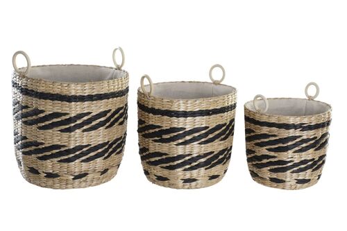 CESTA SET 3 FIBRA POLIESTER 38X38X36 NATURAL DC195682