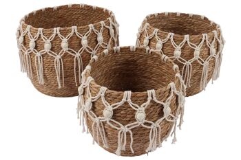 PANIER SET 3 FIBRE DE COTON TRESSÉ 33X33X27 DC213774