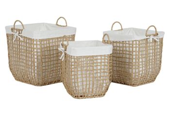 PANIER SET 3 FIBRE DE COTON TRESSÉ 37X37X44 DC213790 4