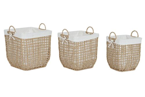 Cesta Set 3 Fibra Trenzada Algodon 37X37X44 DC213790