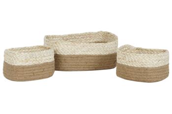 PANIER SET 3 MAÏS TRESSÉ JUTE 33X23X13 NATUREL DC213787 4