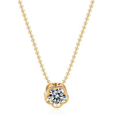 DÉSIR - necklace - gold - zirconia (transparent)