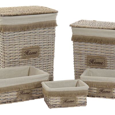 BASKET SET 5 COTTON POLYESTER 47X35X56 HOME DC211516