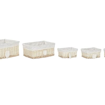 CESTA SET 5 POLIESTER ALGODON 49X39X22 NATURAL DC209696