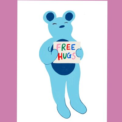 Impresión de abrazos libres de osos