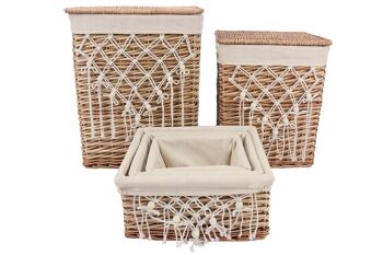 PANIER À VÊTEMENTS SET 5 COTON OSIER 47X35X55 NATUREL DC213776