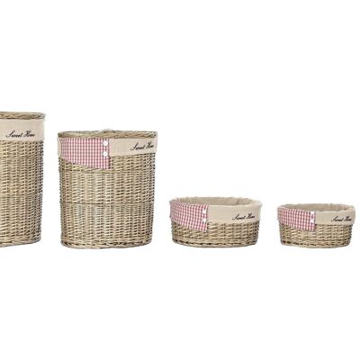 CLOTHING BASKET SET 5 POLYESTER WICKER 51X37X56 NATURAL DC195695