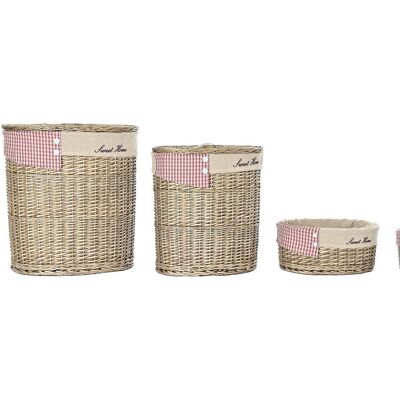 CLOTHING BASKET SET 5 POLYESTER WICKER 51X37X56 NATURAL DC195695