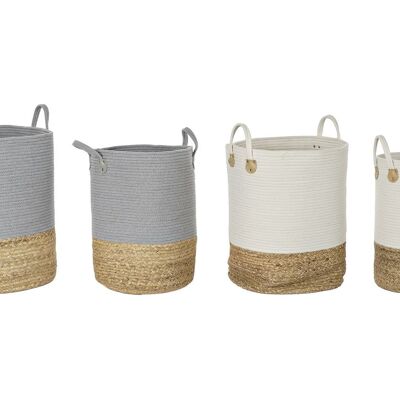 BASKET SET 2 COTTON FIBER 40X40X52 2 ASSORTMENTS. DC194453