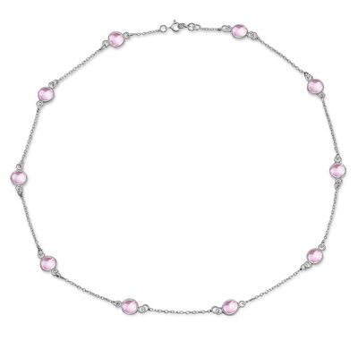 LAVANDE - Halskette Pink Quarz - silver