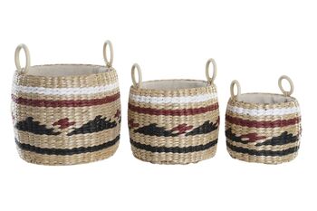 PANIER SET 3 FIBRE 30X30X25 NATUREL DC195685 1