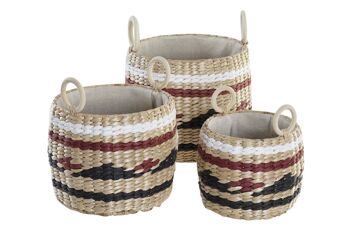 PANIER SET 3 FIBRE 30X30X25 NATUREL DC195685 3