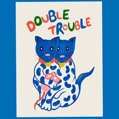 Impresión de gato de doble problema