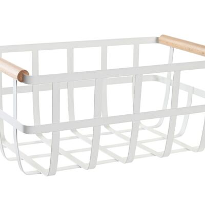 PINE METAL BASKET 36X22X15,5 WHITE PC202445