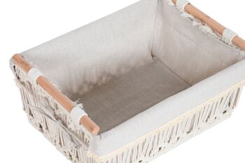 Panier à linge Set 5 Macramé Métal 42x32x51 Blanc DC213770 2