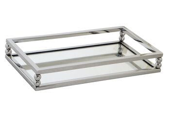 TABLE CENTRALE MIROIR ACIER 30X17X5 ARGENT CHROME BD182433 1