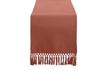 CHEMIN DE TABLE EN COTON RECYCLÉ 40X140 TERRACOTTA TX210394 1