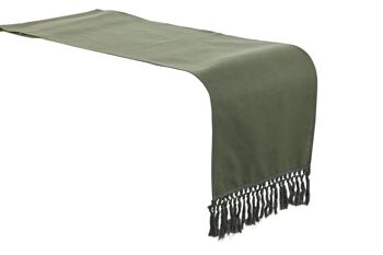 CHEMIN DE TABLE EN COTON RECYCLÉ 40X140 VERT TX210395 3