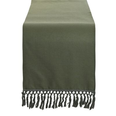 Recycled Cotton Table Runner 40X140 Green TX210395 NO11