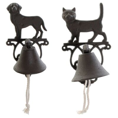 Glocke aus Gusseisen, 14 x 15 x 24 cm, für Katzen und Hunde, 2-fach sortiert. HF192525