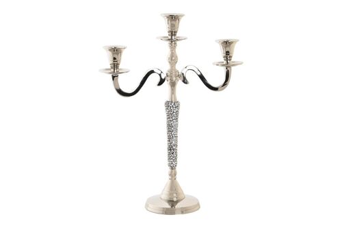 CANDELABRO ALUMINIO 26X10X35 3 VELAS PLATEADO PV205283