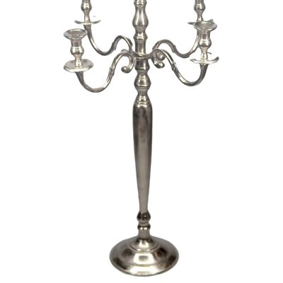 ALUMINUM CANDELABRA 56X56X100 5 SILVER CANDLES PV205526