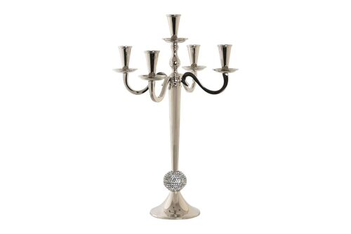 CANDELABRO ALUMINIO ACRILICO 30X30X47 CROMADO PV205278