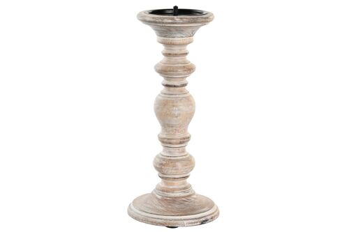 CANDELABRO MANGO METAL 14X14X32 DESGASTADO BLANCO PV205192