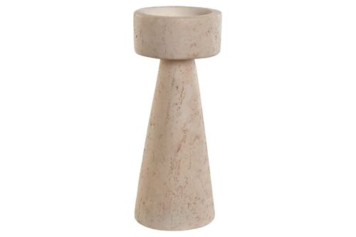 Candelabro Resina 10X10X24 Simil Marmol Beige LD213188