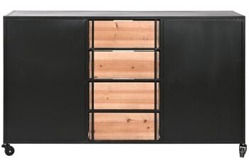 ARMOIRE À TIROIRS EN MÉTAL SAPIN 122,5X32,5X74 ROUES NOIRES MB213114 3