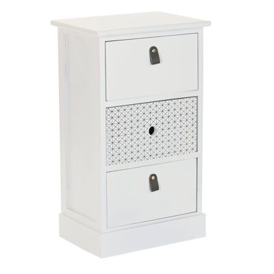 PAULOWNIA DRAWER 36X25X62 3 DRAWERS WHITE DC194295