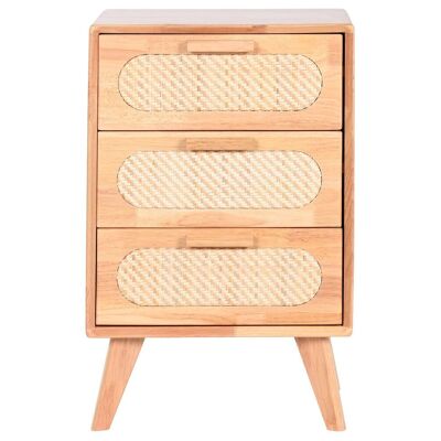 Rubberwood Ratan Chest of Drawers 40X30X63 Natural MB212348